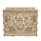 DIY Hollow Wooden Box Gift Card Money Case Wedding Reception Decoration Box Easy Assembly JM01192 Large