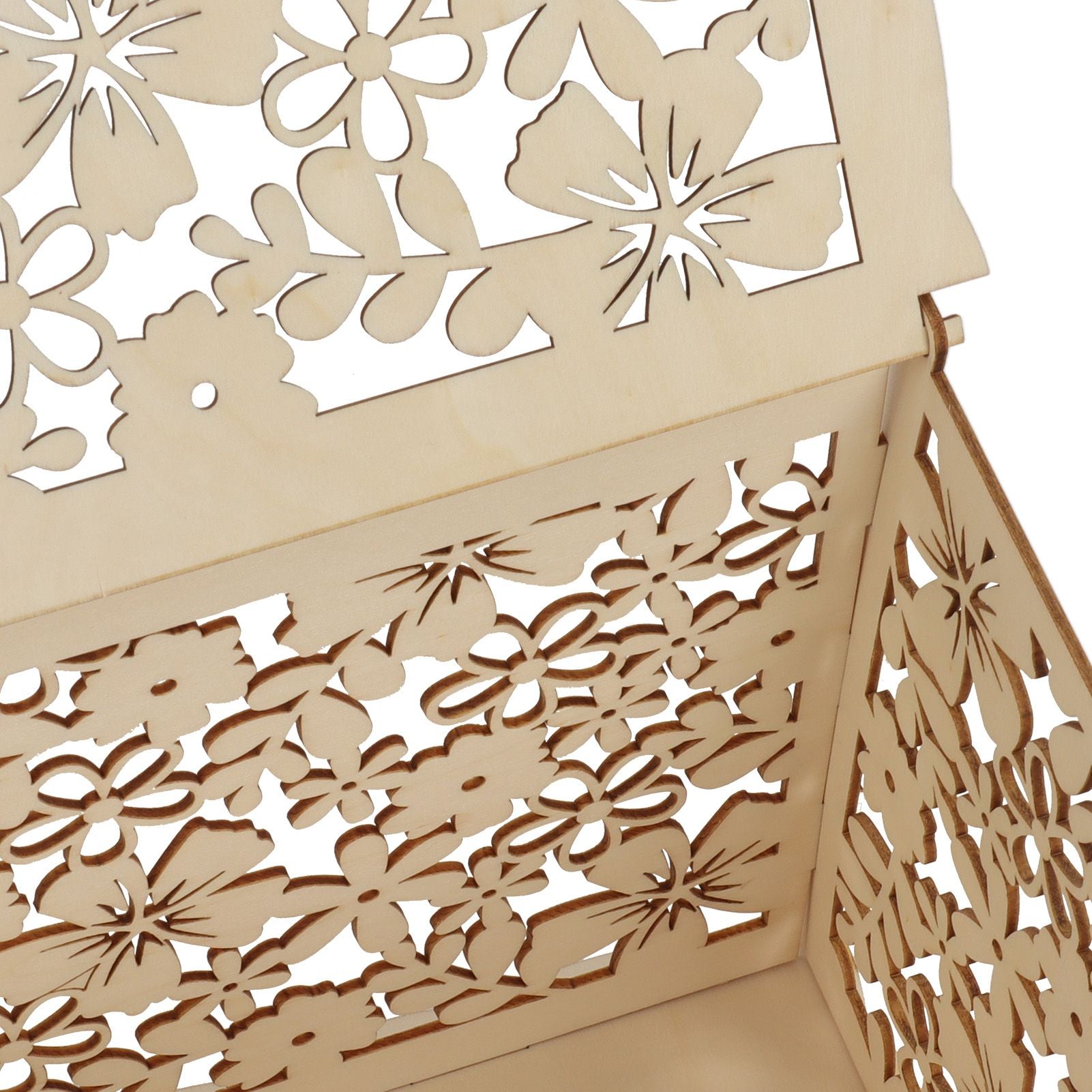 DIY Hollow Wooden Box Gift Card Money Case Wedding Reception Decoration Box Easy Assembly JM01192 Large