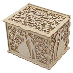 DIY Hollow Wooden Box Gift Card Money Case Wedding Reception Decoration Box Easy Assembly JM01777 Small