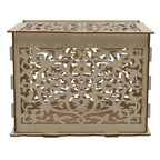 DIY Hollow Wooden Box Gift Card Money Case Wedding Reception Decoration Box Easy Assembly JM01319 Small