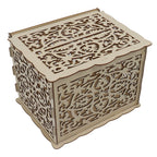 DIY Hollow Wooden Box Gift Card Money Case Wedding Reception Decoration Box Easy Assembly JM01319 Small
