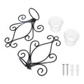 2 Set Candle Holder Wall Sconce European Style Swirl Iron Art Pattern Wall Mounted Candle Holder with Tray for Bedroom