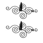 2 Sets Wall Candle Holder Foldable European Style Swirl Wrought Iron Wall Hanging Candlestick Holder Home Decoration Black