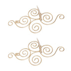 2 Sets Wall Candle Holder Foldable European Style Swirl Wrought Iron Wall Hanging Candlestick Holder Home Decoration Gold