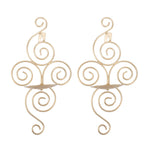 2 Sets Wall Candle Holder Foldable European Style Swirl Wrought Iron Wall Hanging Candlestick Holder Home Decoration Gold