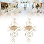 2 Sets Wall Candle Holder Foldable European Style Swirl Wrought Iron Wall Hanging Candlestick Holder Home Decoration Gold
