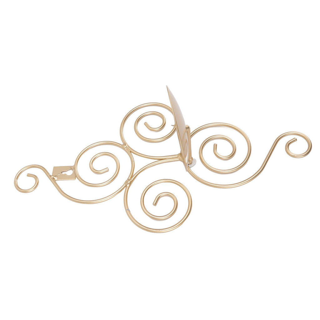 2 Sets Wall Candle Holder Foldable European Style Swirl Wrought Iron Wall Hanging Candlestick Holder Home Decoration Gold