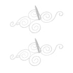 2 Sets Wall Candle Holder Foldable European Style Swirl Wrought Iron Wall Hanging Candlestick Holder Home Decoration White