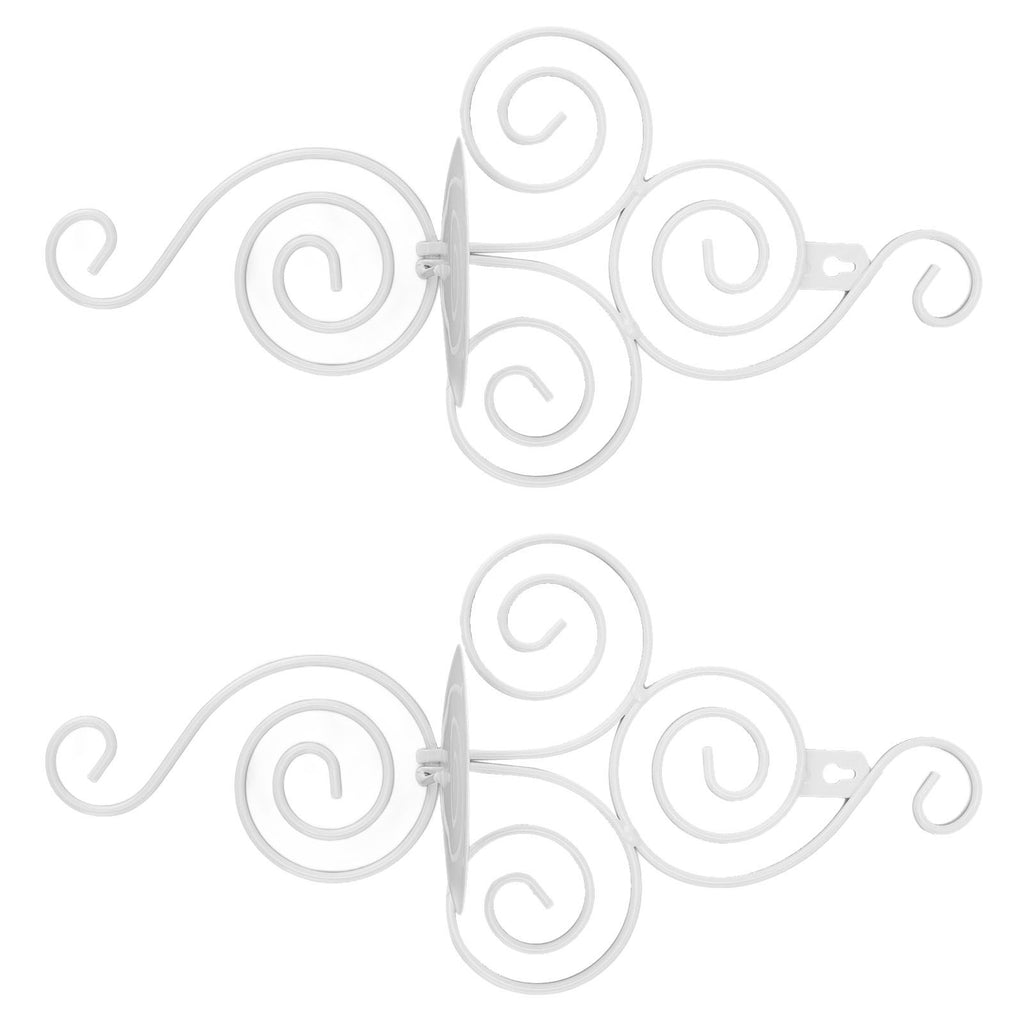 2 Sets Wall Candle Holder Foldable European Style Swirl Wrought Iron Wall Hanging Candlestick Holder Home Decoration White