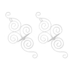 2 Sets Wall Candle Holder Foldable European Style Swirl Wrought Iron Wall Hanging Candlestick Holder Home Decoration White