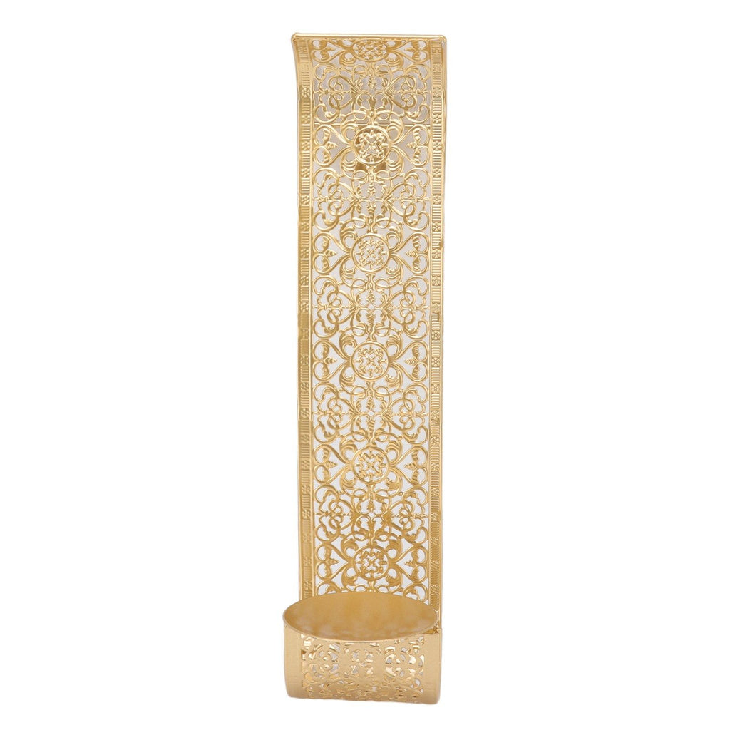 Shelving Solution Wall Sconce Candle Holder Gold Hollow Carved Exquisite Details Metal Wall Candle Holder for Bedrooms