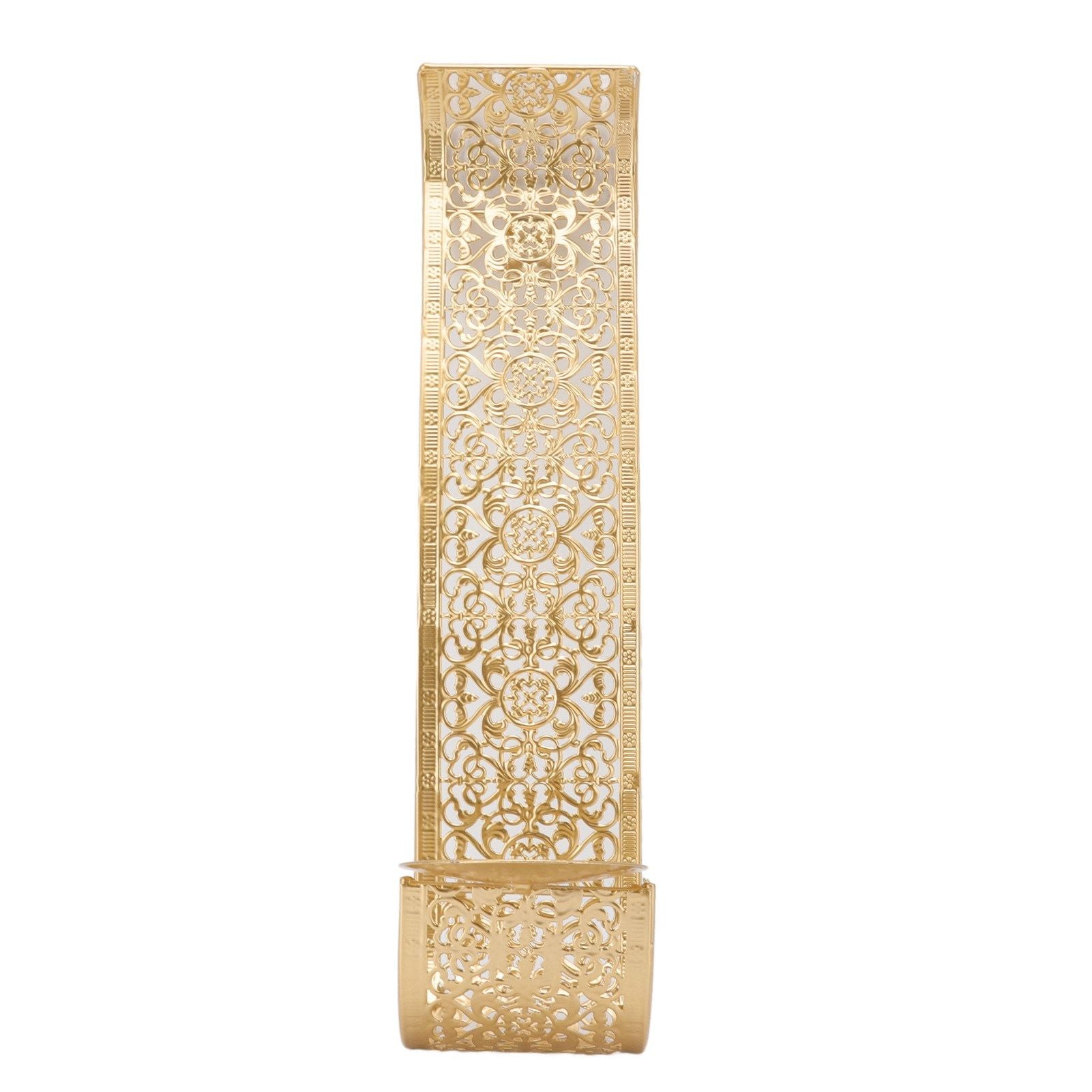Shelving Solution Wall Sconce Candle Holder Gold Hollow Carved Exquisite Details Metal Wall Candle Holder for Bedrooms