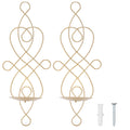 2 Sets Iron Wall Candle Sconce Holder Foldable Deformation Resistance Innovative Wall Candle Holder for Bedroom Dining Room Gold
