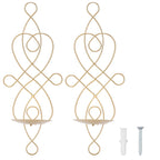 2 Sets Iron Wall Candle Sconce Holder Foldable Deformation Resistance Innovative Wall Candle Holder for Bedroom Dining Room Gold