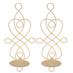 2 Sets Iron Wall Candle Sconce Holder Foldable Deformation Resistance Innovative Wall Candle Holder for Bedroom Dining Room Gold
