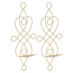 2 Sets Iron Wall Candle Sconce Holder Foldable Deformation Resistance Innovative Wall Candle Holder for Bedroom Dining Room Gold