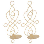 2 Sets Iron Wall Candle Sconce Holder Foldable Deformation Resistance Innovative Wall Candle Holder for Bedroom Dining Room Gold