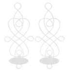 2 Sets Iron Wall Candle Sconce Holder Foldable Deformation Resistance Innovative Wall Candle Holder for Bedroom Dining Room White
