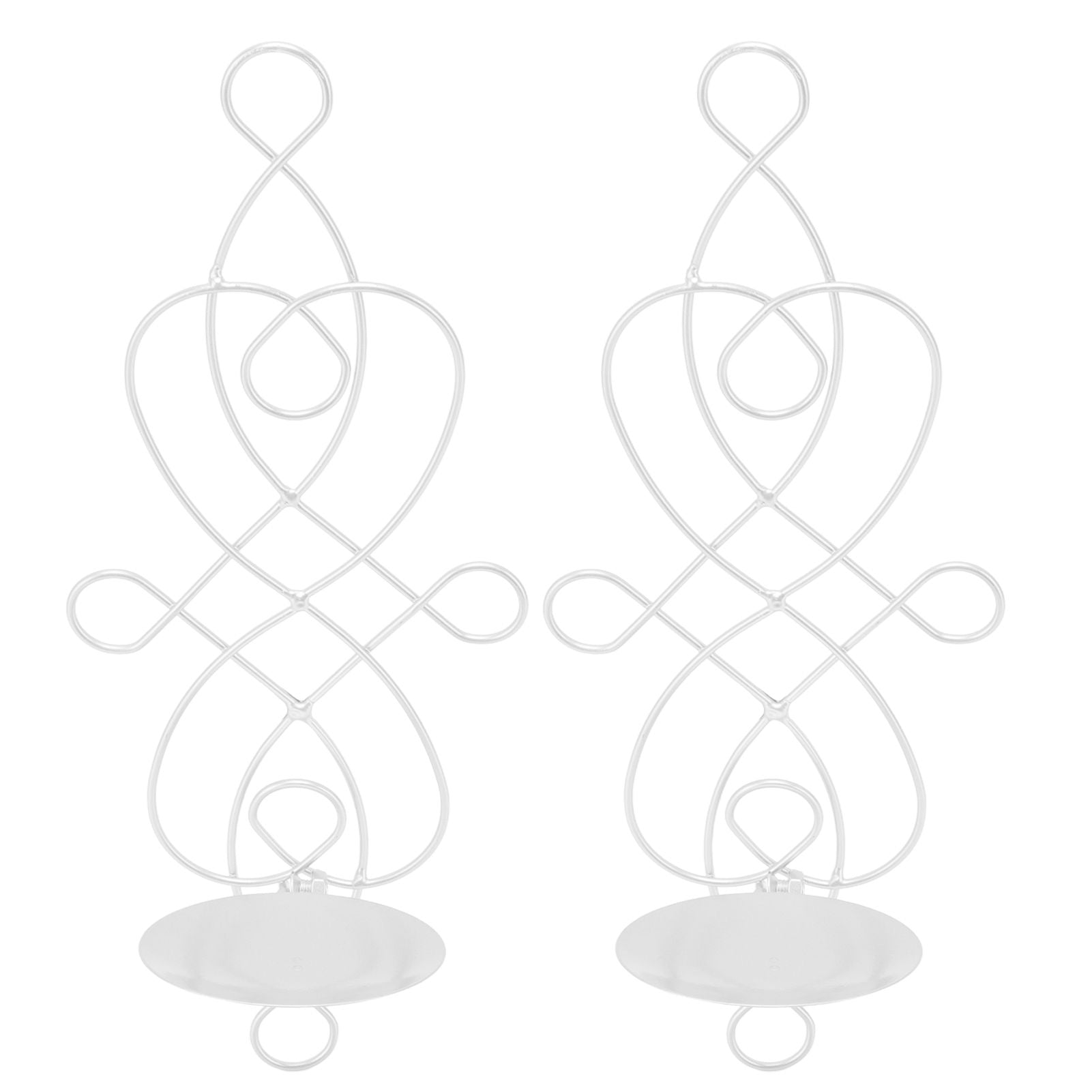 2 Sets Iron Wall Candle Sconce Holder Foldable Deformation Resistance Innovative Wall Candle Holder for Bedroom Dining Room White