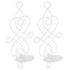 2 Sets Iron Wall Candle Sconce Holder Foldable Deformation Resistance Innovative Wall Candle Holder for Bedroom Dining Room White