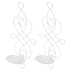 2 Sets Iron Wall Candle Sconce Holder Foldable Deformation Resistance Innovative Wall Candle Holder for Bedroom Dining Room White