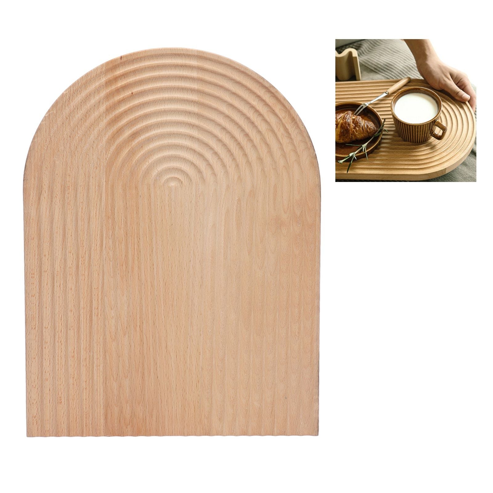 Wooden Bread Tray Natural Safe Multifunction Bread Dessert Tray for Home KitchenOval