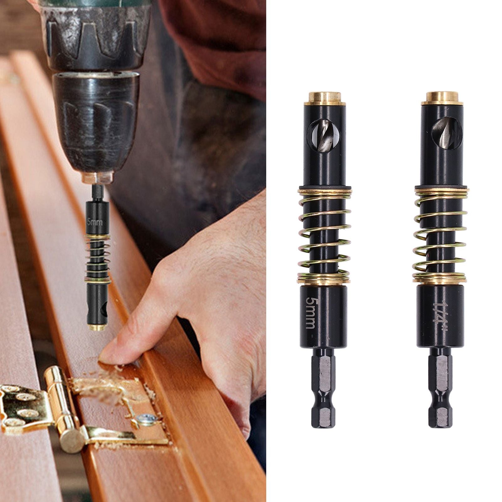 Hinge Drill Bit High Speed Steel Hinge Hole Puncher 5mm 1/4inch Woodworking Drilling Accessory