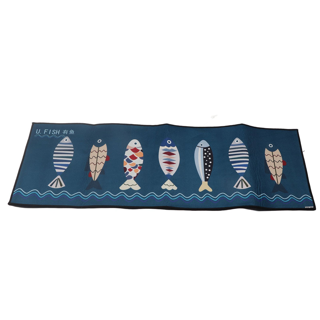 Floor Mat Prevent Slip Wearable Comfortable Cute Pattern Kitchen Pad for Living Room Bathroom Doorway Fish 40x120cm / 15.8x47.2in
