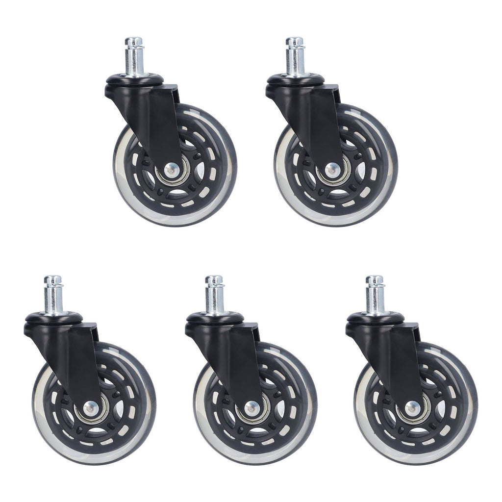 5 Pcs Chair Rotate Wheel 3in 360 Degree Noise Free Scratch Resistant Straight Chair Caster for Office