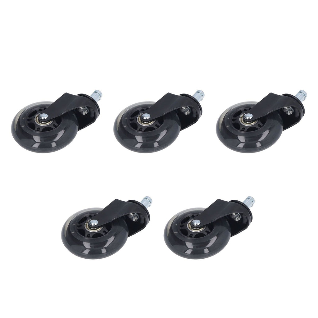 5 Pcs Chair Rotate Wheel 3in 360 Degree Noise Free Scratch Resistant Straight Chair Caster for Office