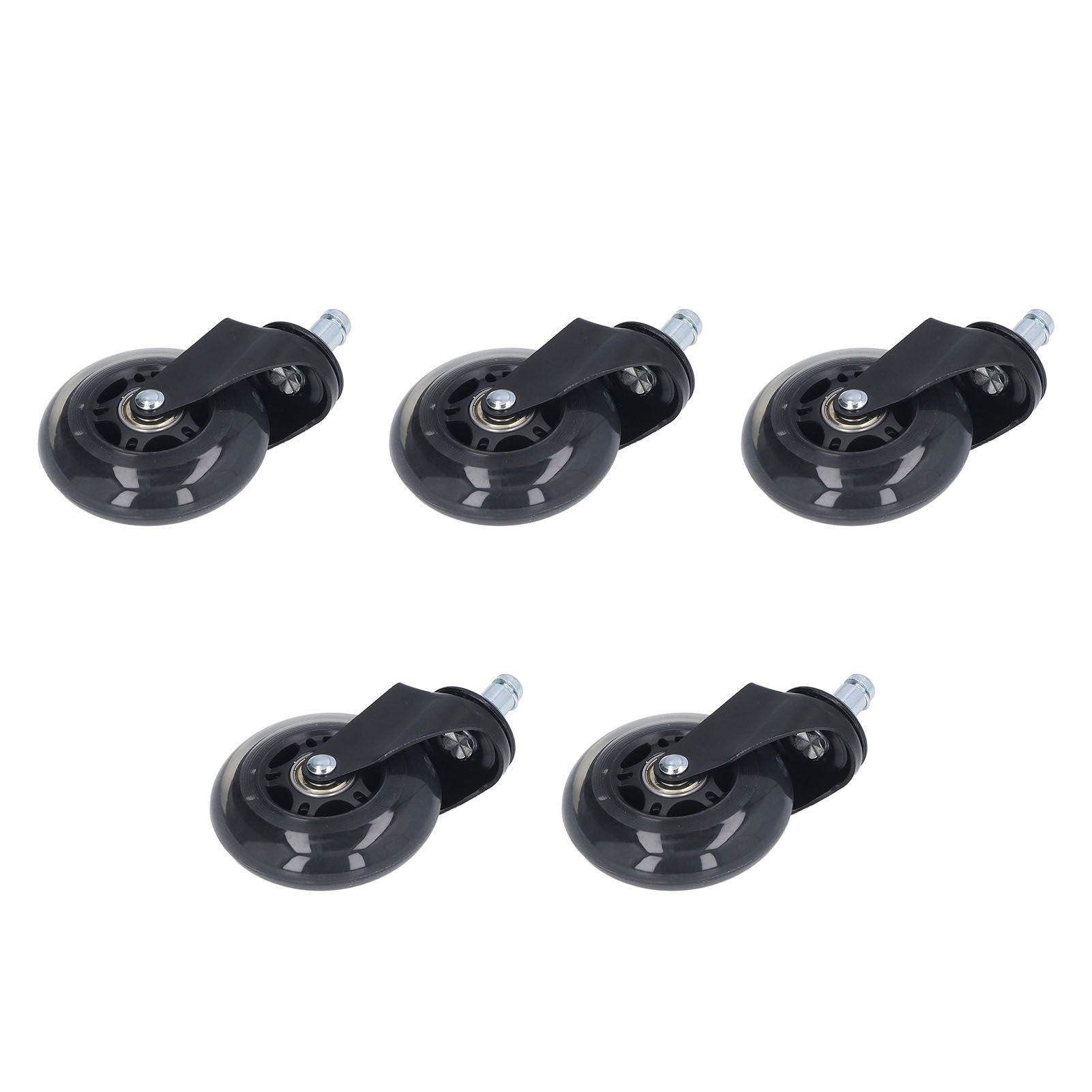 5 Pcs Chair Rotate Wheel 3in 360 Degree Noise Free Scratch Resistant Straight Chair Caster for Office