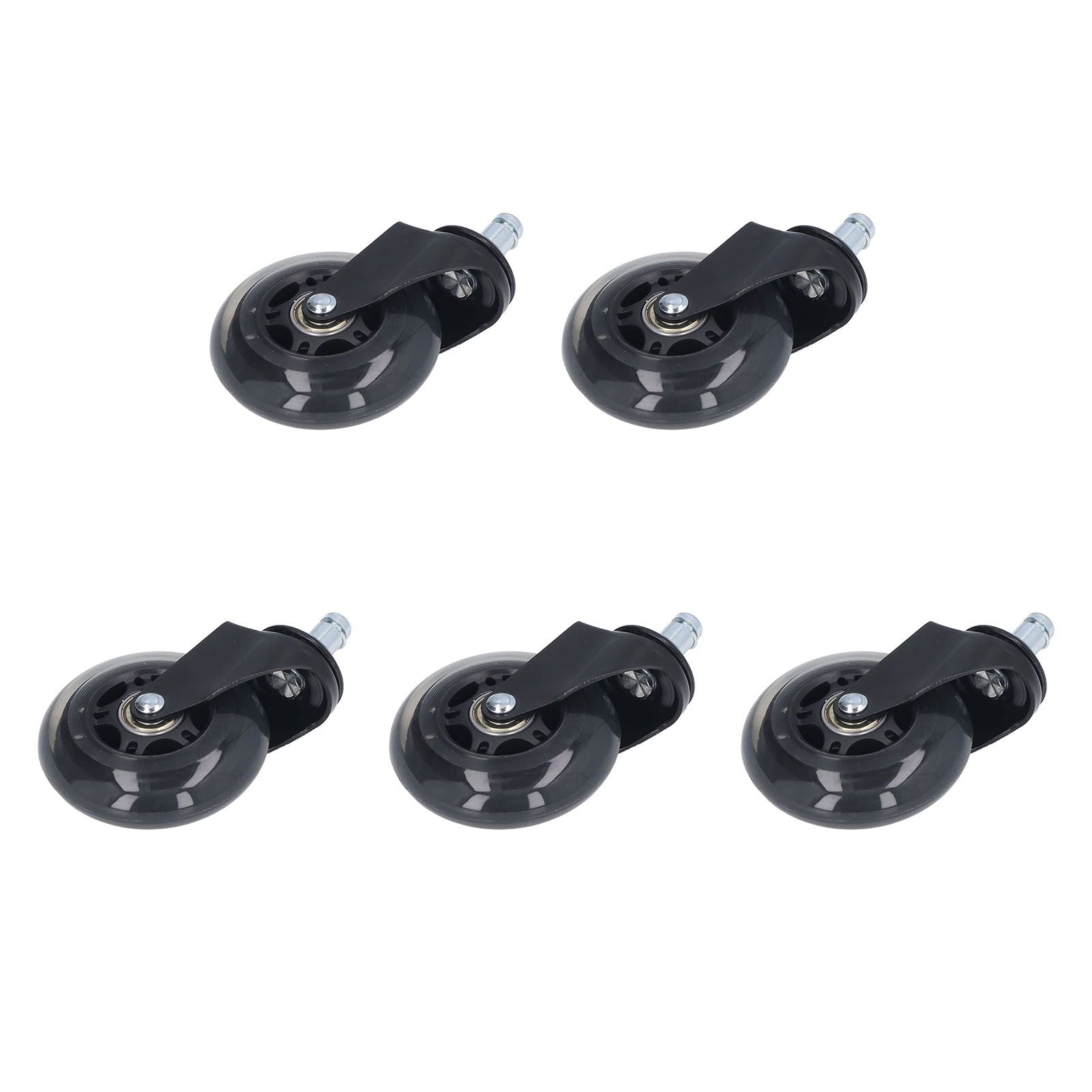 5 Pcs Chair Rotate Wheel 3in 360 Degree Noise Free Scratch Resistant Straight Chair Caster for Office