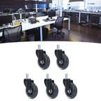 5 Pcs Chair Rotate Wheel 3in 360 Degree Noise Free Scratch Resistant Straight Chair Caster for Office