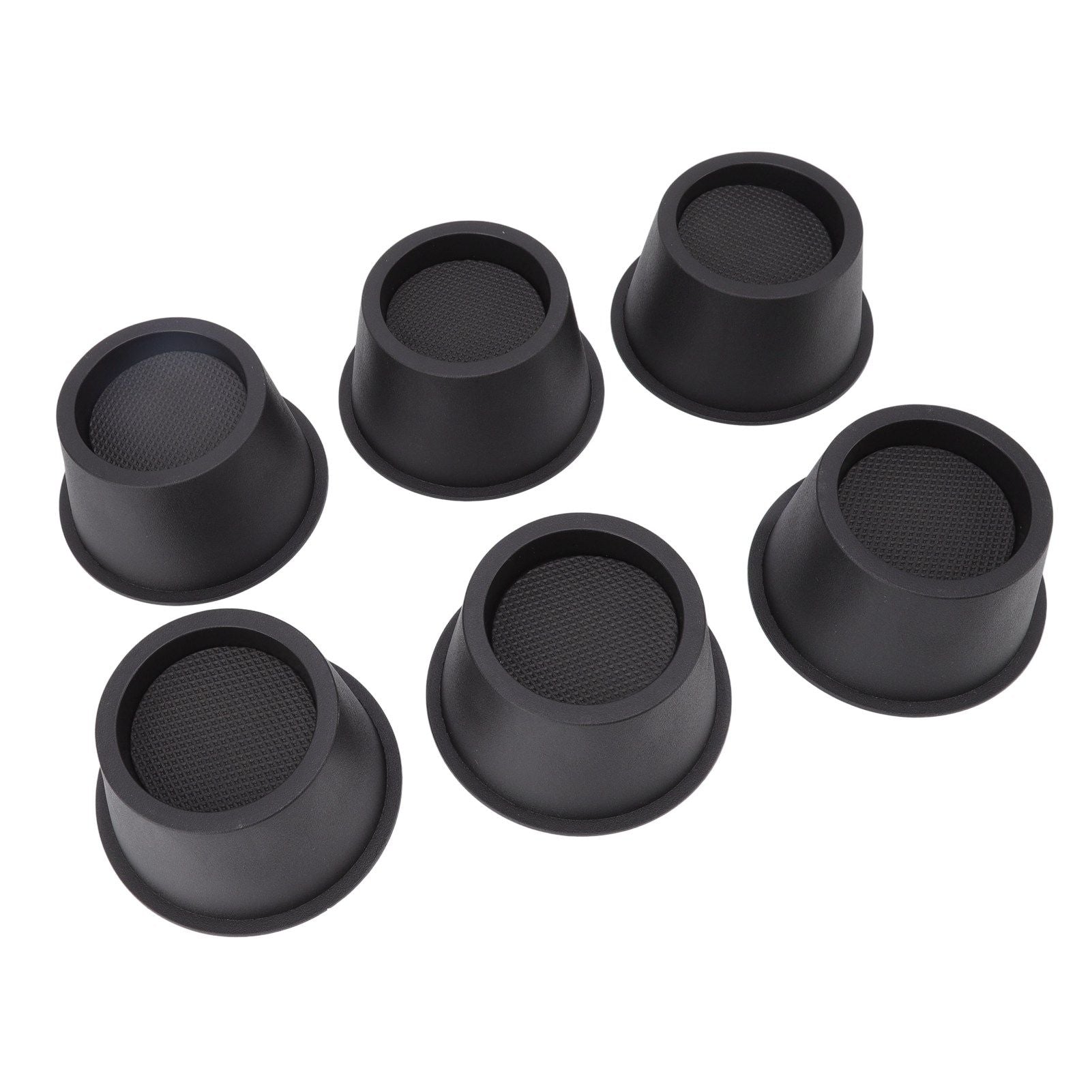 6Pcs Furniture Risers Round Plastic Furniture Lift Riser for Bed Table Couch Black 2.8in