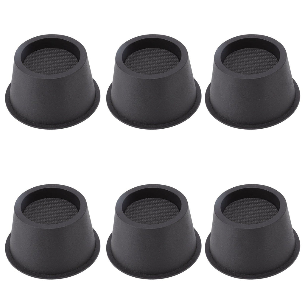 6Pcs Furniture Risers Round Plastic Furniture Lift Riser for Bed Table Couch Black 2.8in