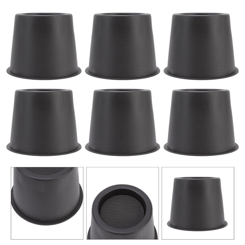 6 PCS Anti Vibration Pads Sofa Feet Pad Furniture Riser Mat for Table Cabinet Bed 3in Black Round