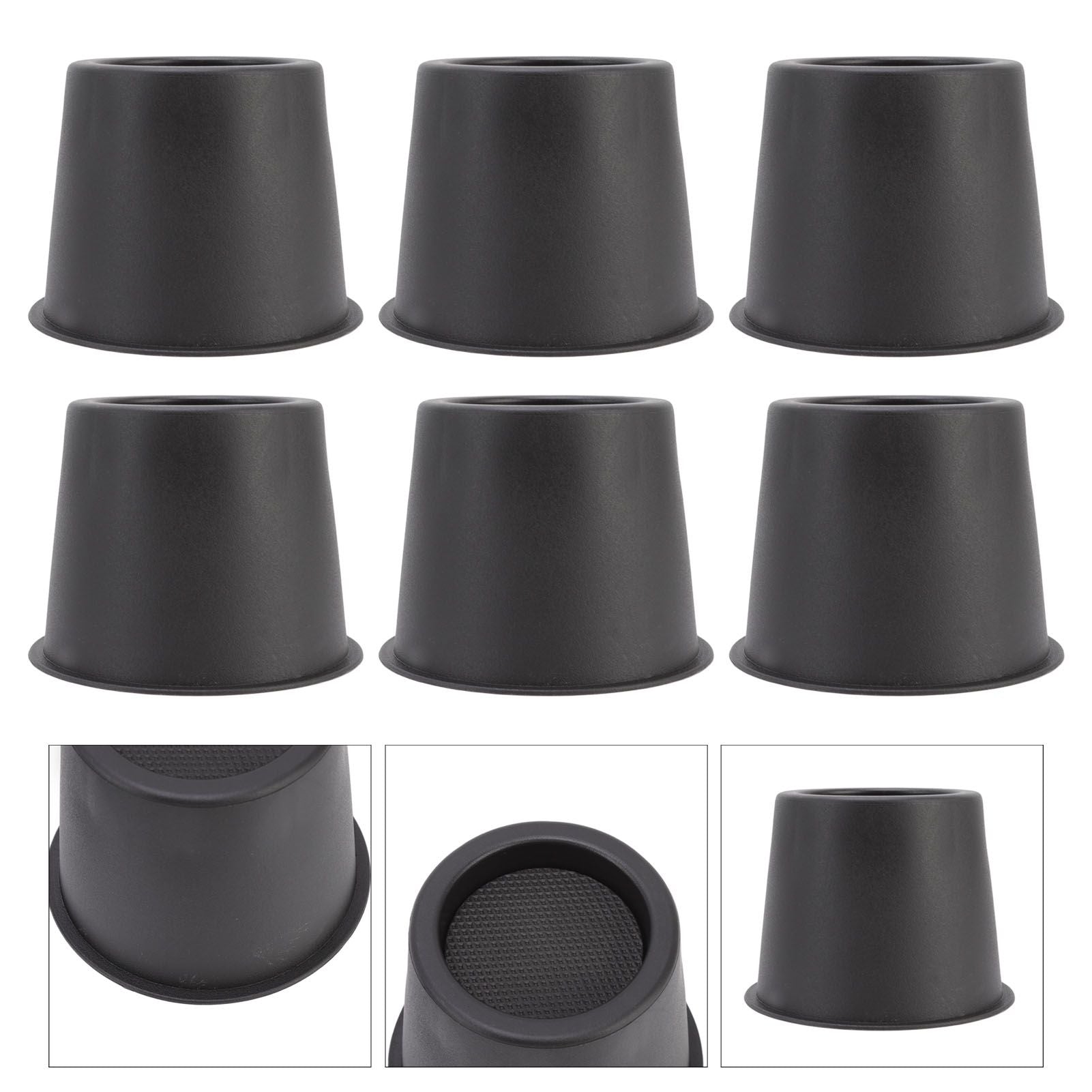 6 PCS Anti Vibration Pads Sofa Feet Pad Furniture Riser Mat for Table Cabinet Bed 3in Black Round