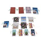 15 Pcs Christmas Drawstring Gift Bags Drawstring Packing Pouches Favors Bags for Christmas Festival Party
