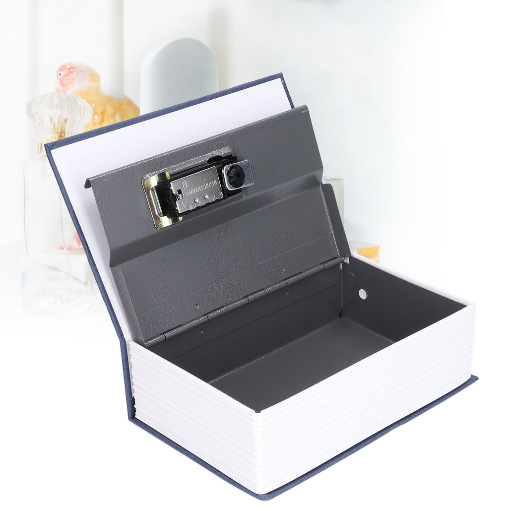 Book Shaped Steel Safe Classic Secret Book Safe Lock Password Type Household Storage BoxBlue