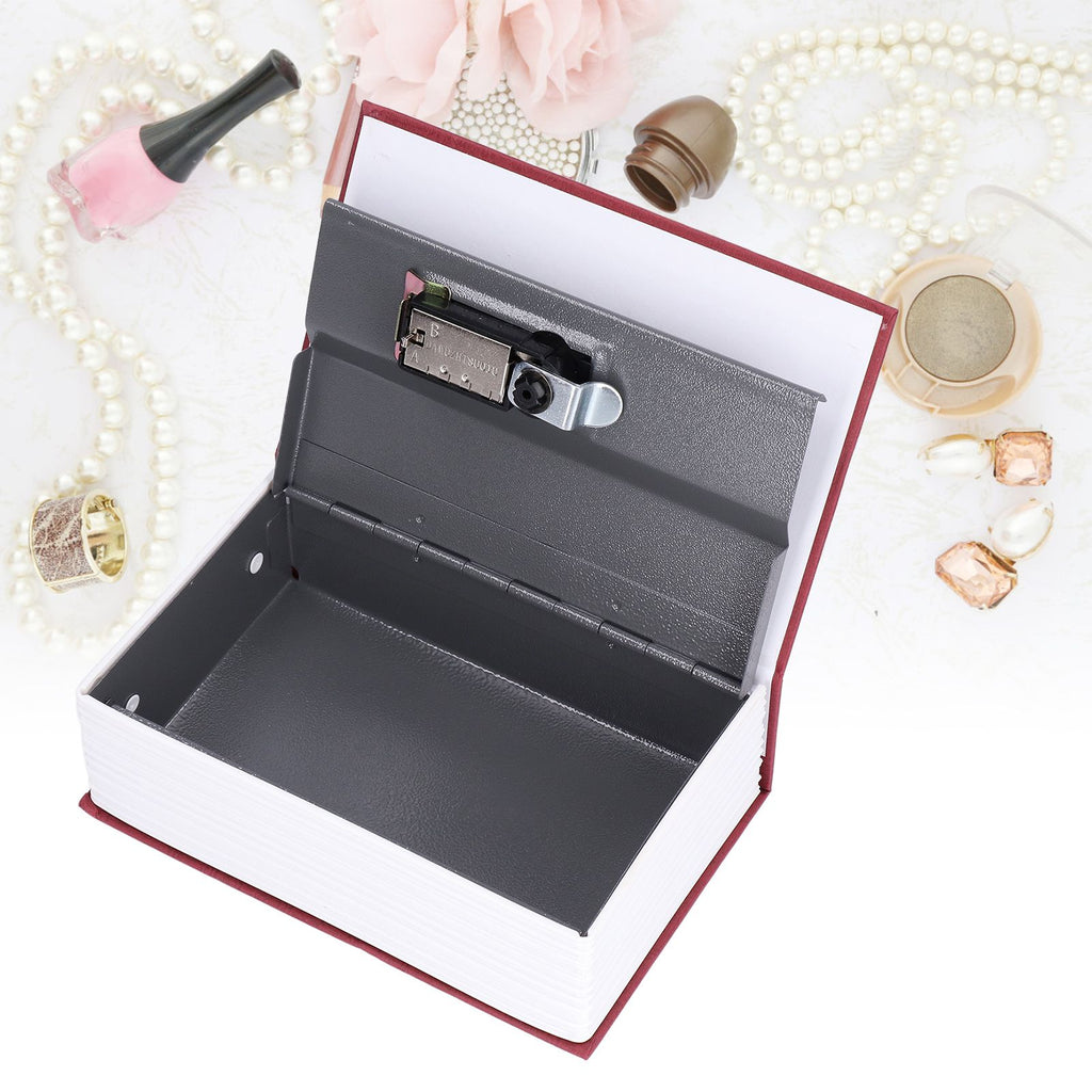 Book Shaped Steel Safe Classic Secret Book Safe Lock Password Type Household Storage BoxRed