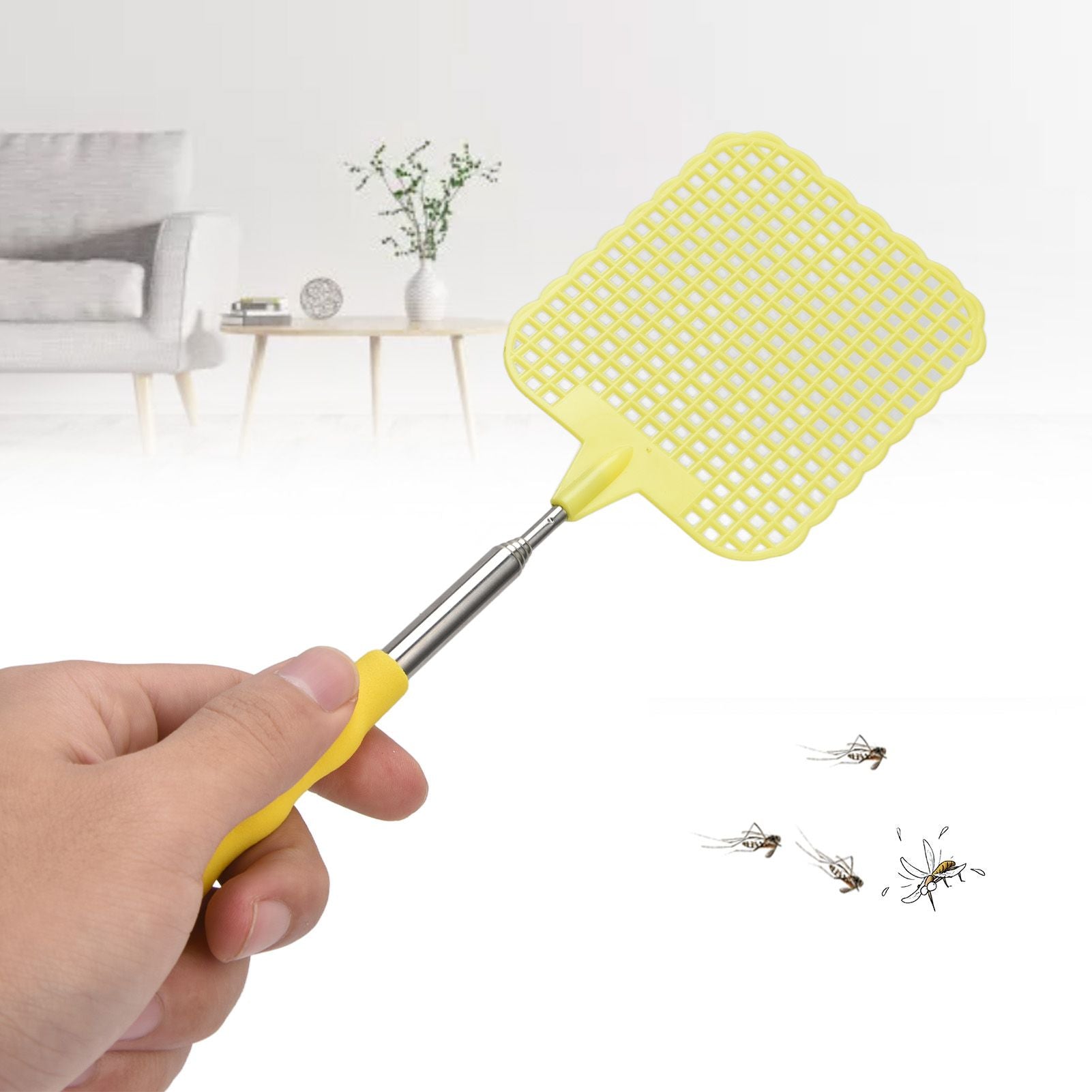 9PCS Retractable Fly Swatter Telescopic Extendable Fly Swatter Prevent Pest Mosquito Tool