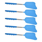 5Pcs Fly Swatter Blue Lightweight Flexible Convenient Thickened Fly Racket with Retractable Rod