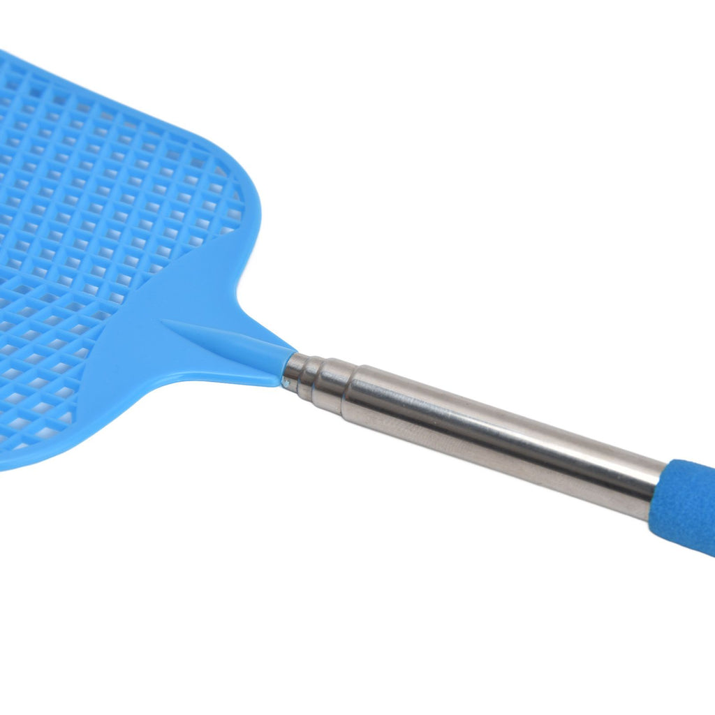 5Pcs Fly Swatter Blue Lightweight Flexible Convenient Thickened Fly Racket with Retractable Rod