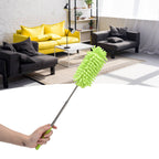 Telescopic Duster Handheld Dust Remover Stainless Steel for Floor Desk Cabinet Cupboard Cleaning Green
