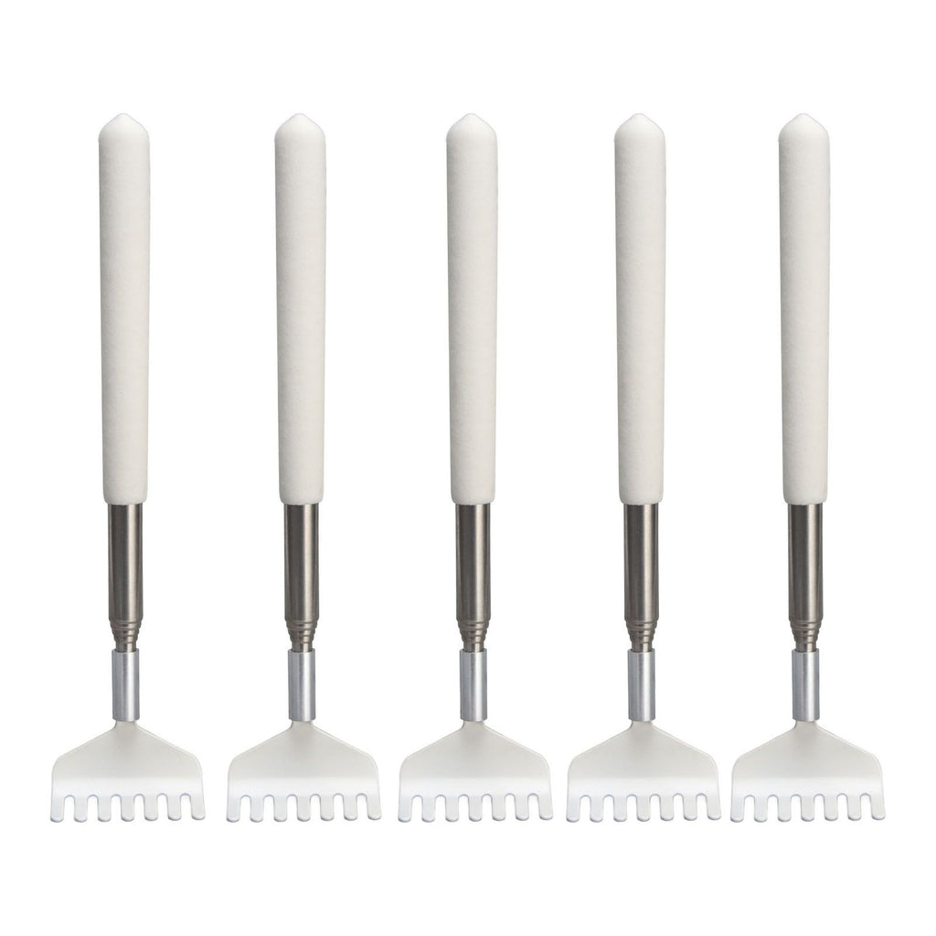 5pcs Extendable Back Scratcher Portable Telescopic Metal Back Scratchers Massager Scraper for Health Care Relaxation