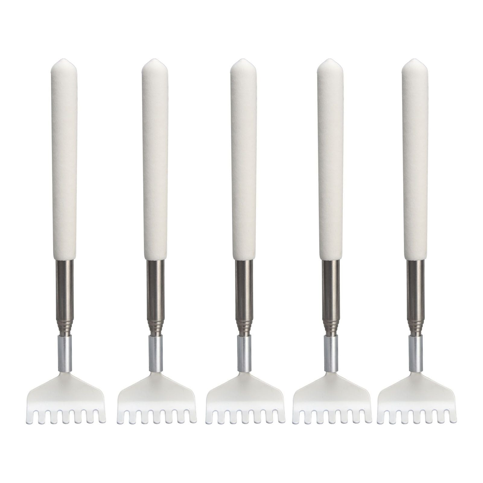5pcs Extendable Back Scratcher Portable Telescopic Metal Back Scratchers Massager Scraper for Health Care Relaxation