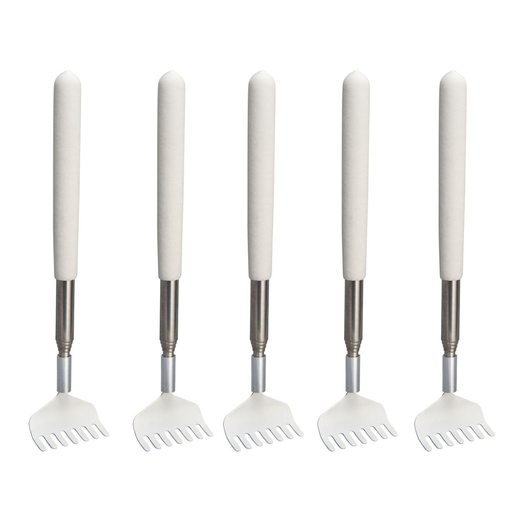 5pcs Extendable Back Scratcher Portable Telescopic Metal Back Scratchers Massager Scraper for Health Care Relaxation