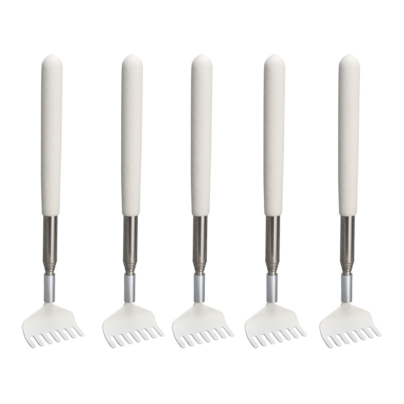 5pcs Extendable Back Scratcher Portable Telescopic Metal Back Scratchers Massager Scraper for Health Care Relaxation