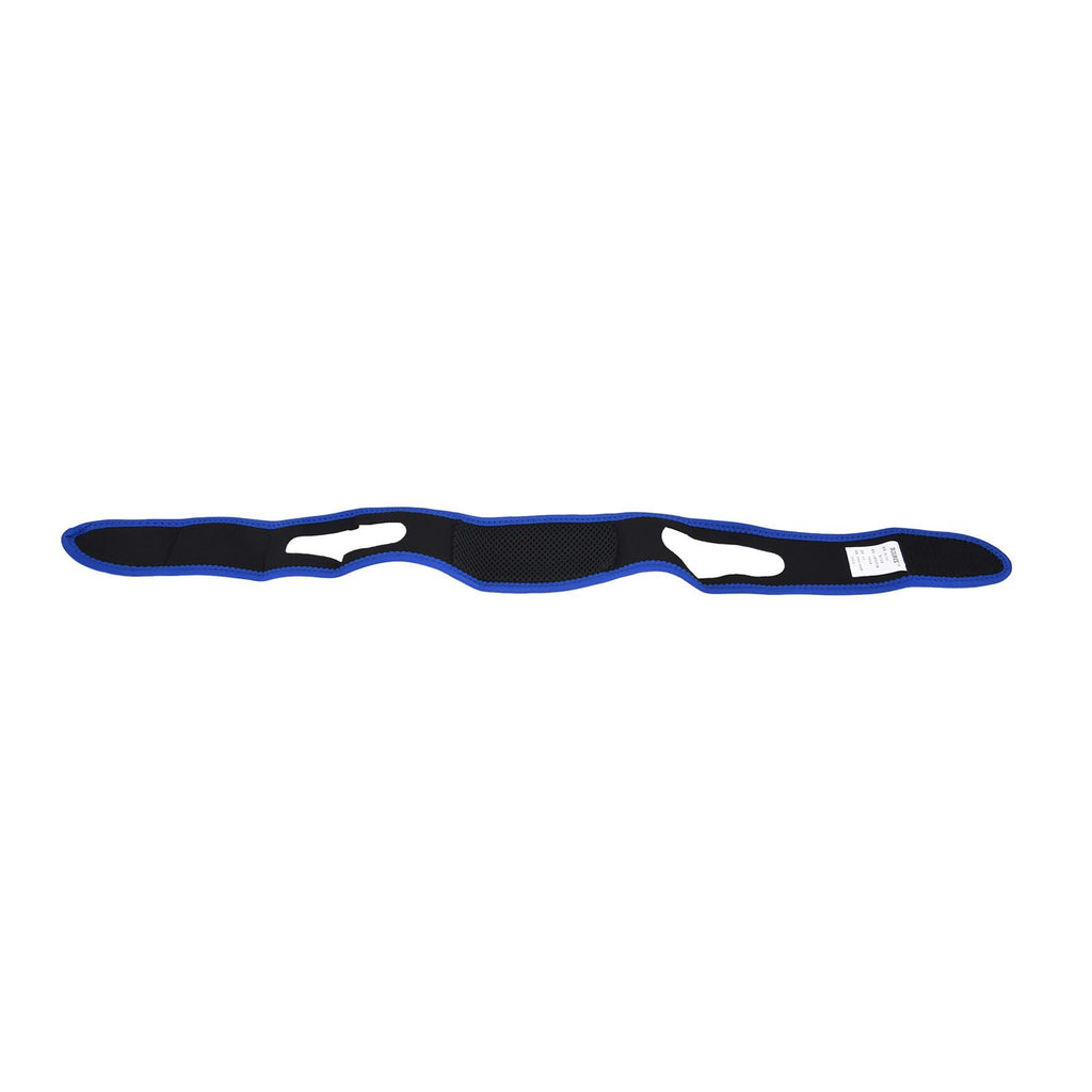 Snoring Stop Belt Adjustable Chin Strap Breathable Nylon Snoring Head Band for Men WomenBlue Black
