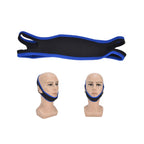 Snoring Stop Belt Adjustable Chin Strap Breathable Nylon Snoring Head Band for Men WomenBlue Black